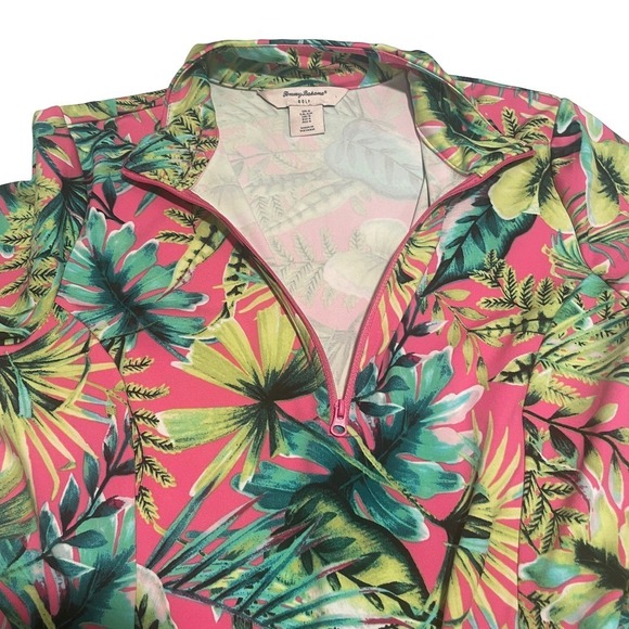 Tommy Bahama Golf Bright Tropical Print Active UPF 50 Long-Sleeve Popover Top - Picture 10 of 16